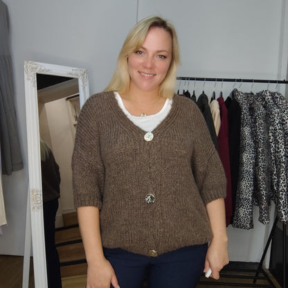 Strickjacke "Cora" in Braun