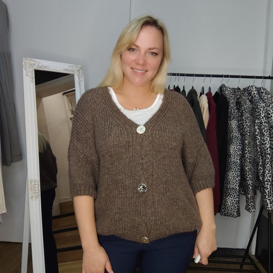 Strickjacke "Cora" in Braun