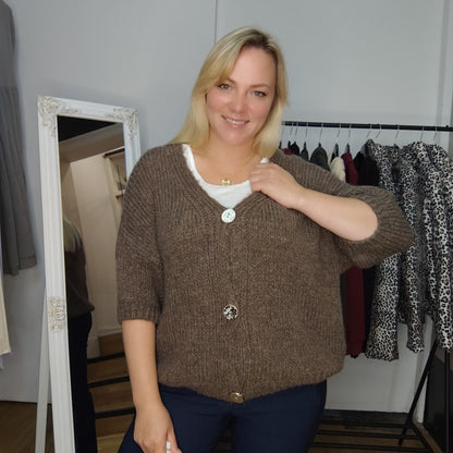 Strickjacke "Cora" in Braun