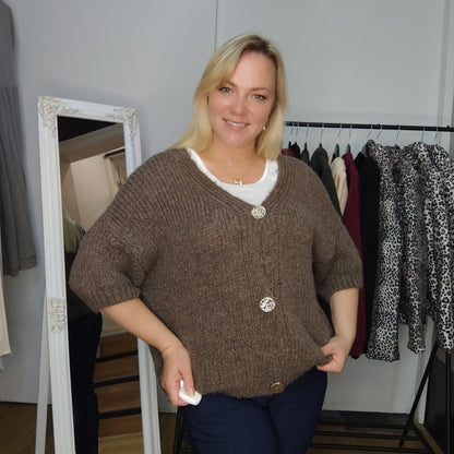 Strickjacke "Cora" in Braun