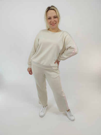 Zweiteiler "Alice" mit Streifen beige