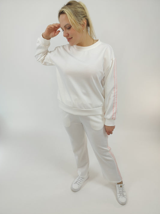 Zweiteiler "Alice" mit Streifen offwhite weiß