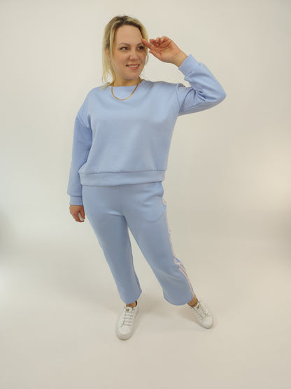 Zweiteiler "Alice" mit Streifen hellblau