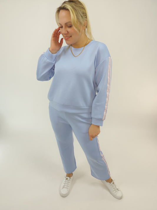 Zweiteiler "Alice" mit Streifen hellblau