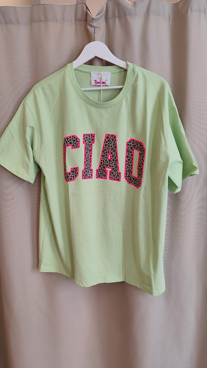 T-Shirt Ciao Neon Leo Mint