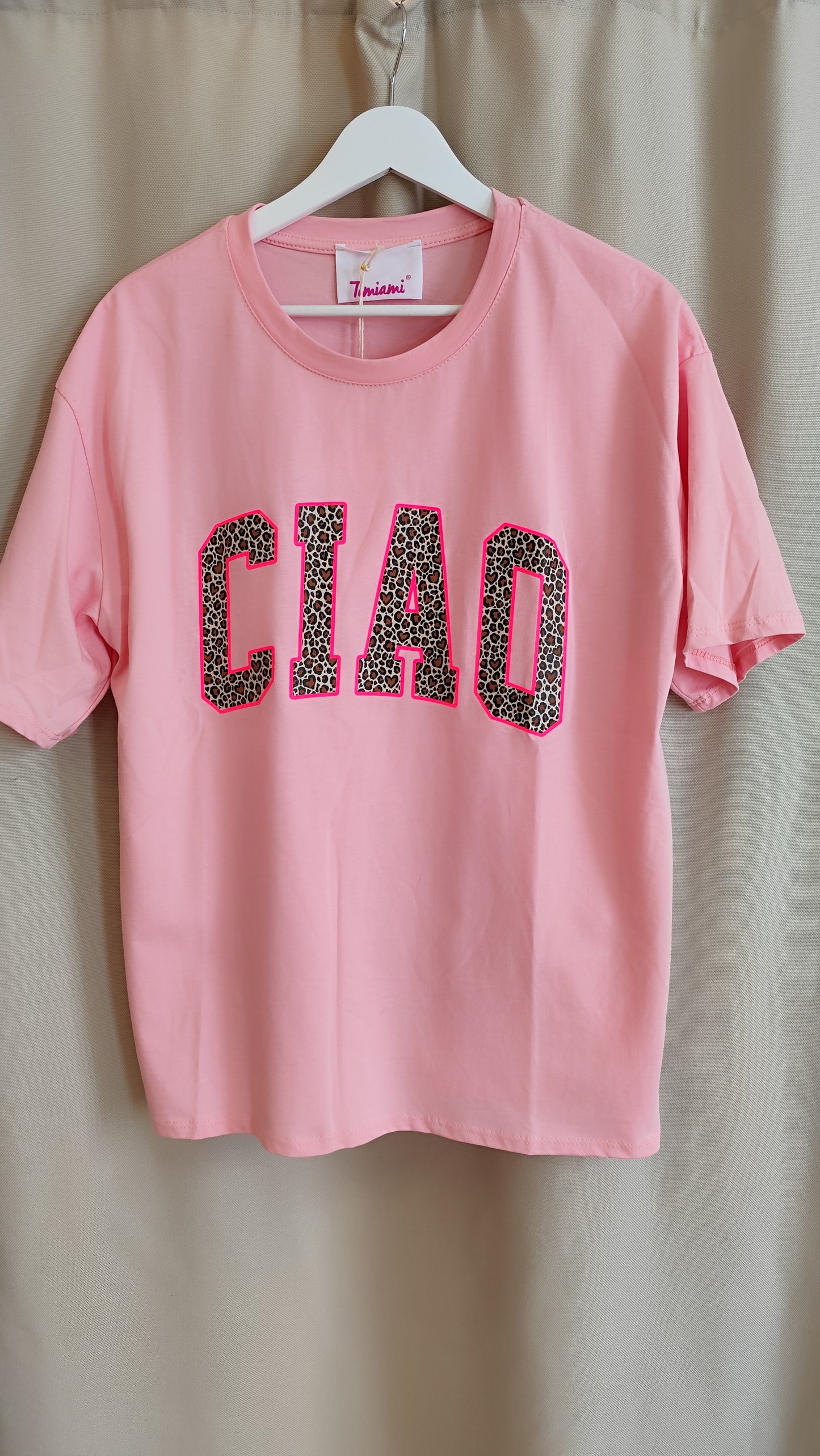 T-Shirt Ciao Neon Leo Rosa