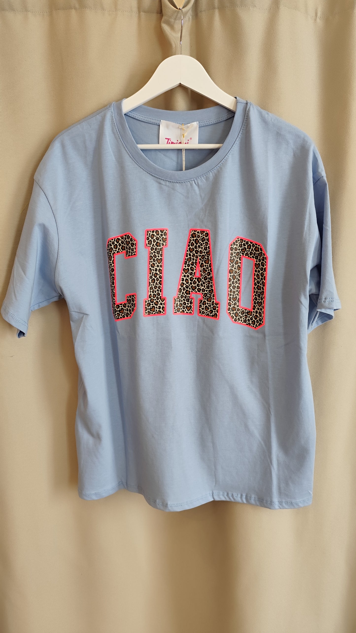 T-Shirt Ciao Neon Leo Hellblau