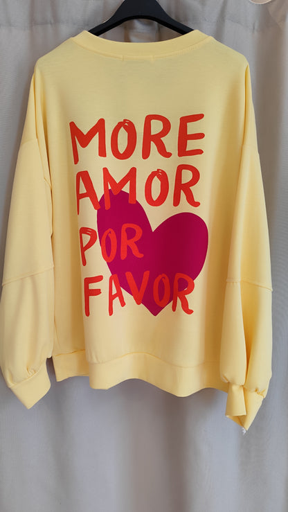 Butterstoff Sweatshirt More Amore Gelb