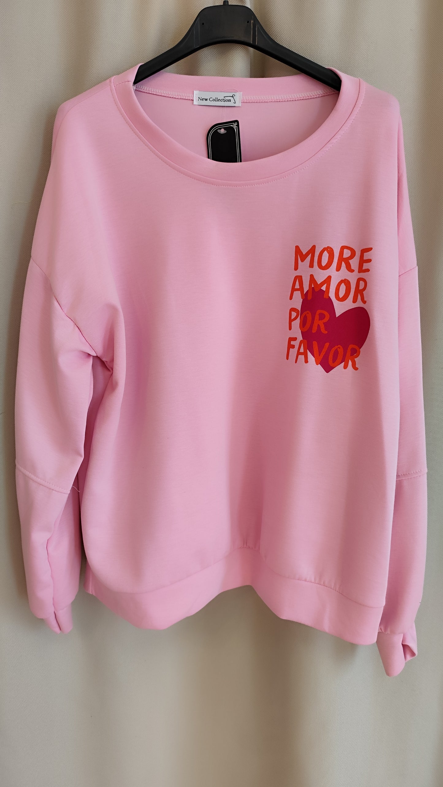 Butterstoff Sweatshirt More Amore Rosa