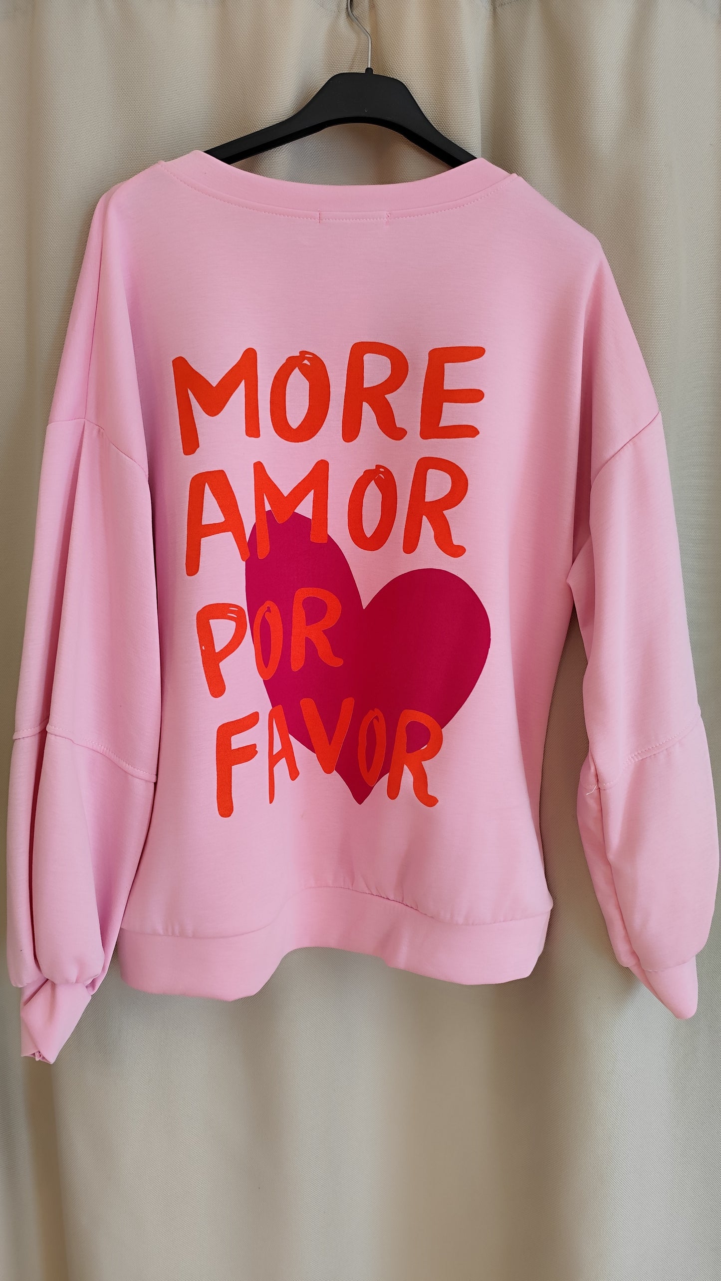 Butterstoff Sweatshirt More Amore Rosa
