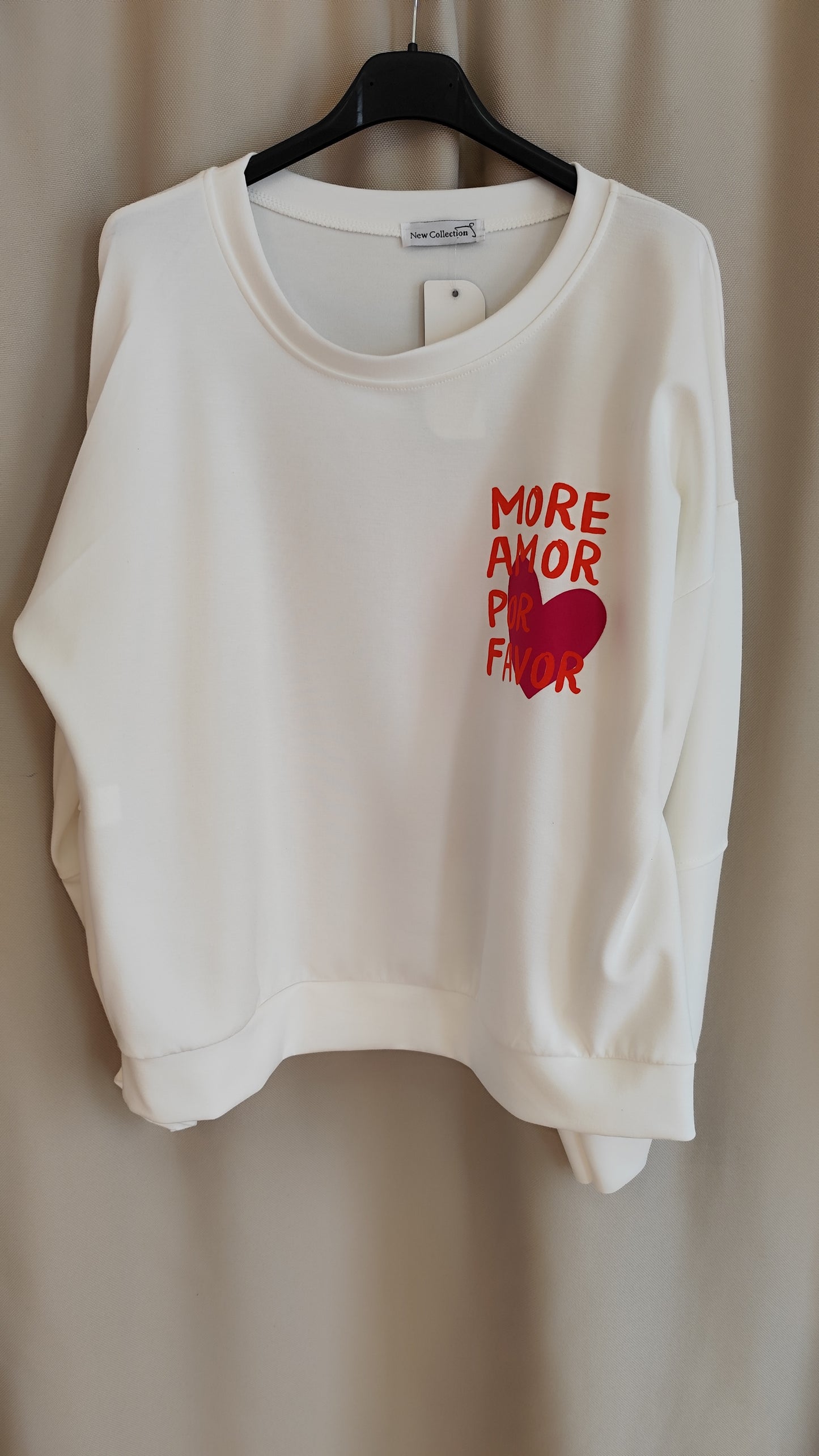 Butterstoff Sweatshirt More Amore Weiß