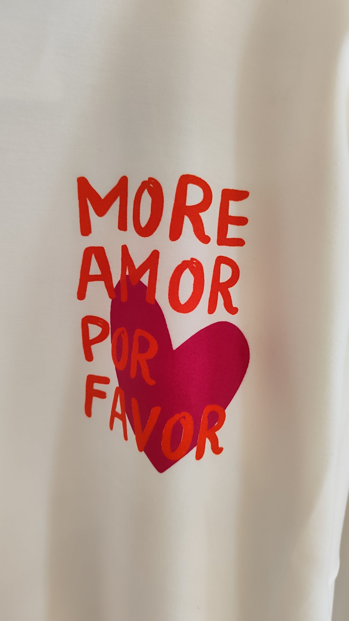Butterstoff Sweatshirt More Amore Weiß
