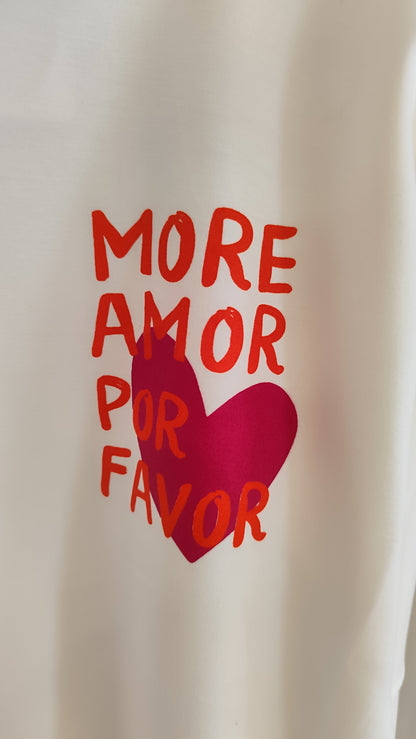 Butterstoff Sweatshirt More Amore Weiß