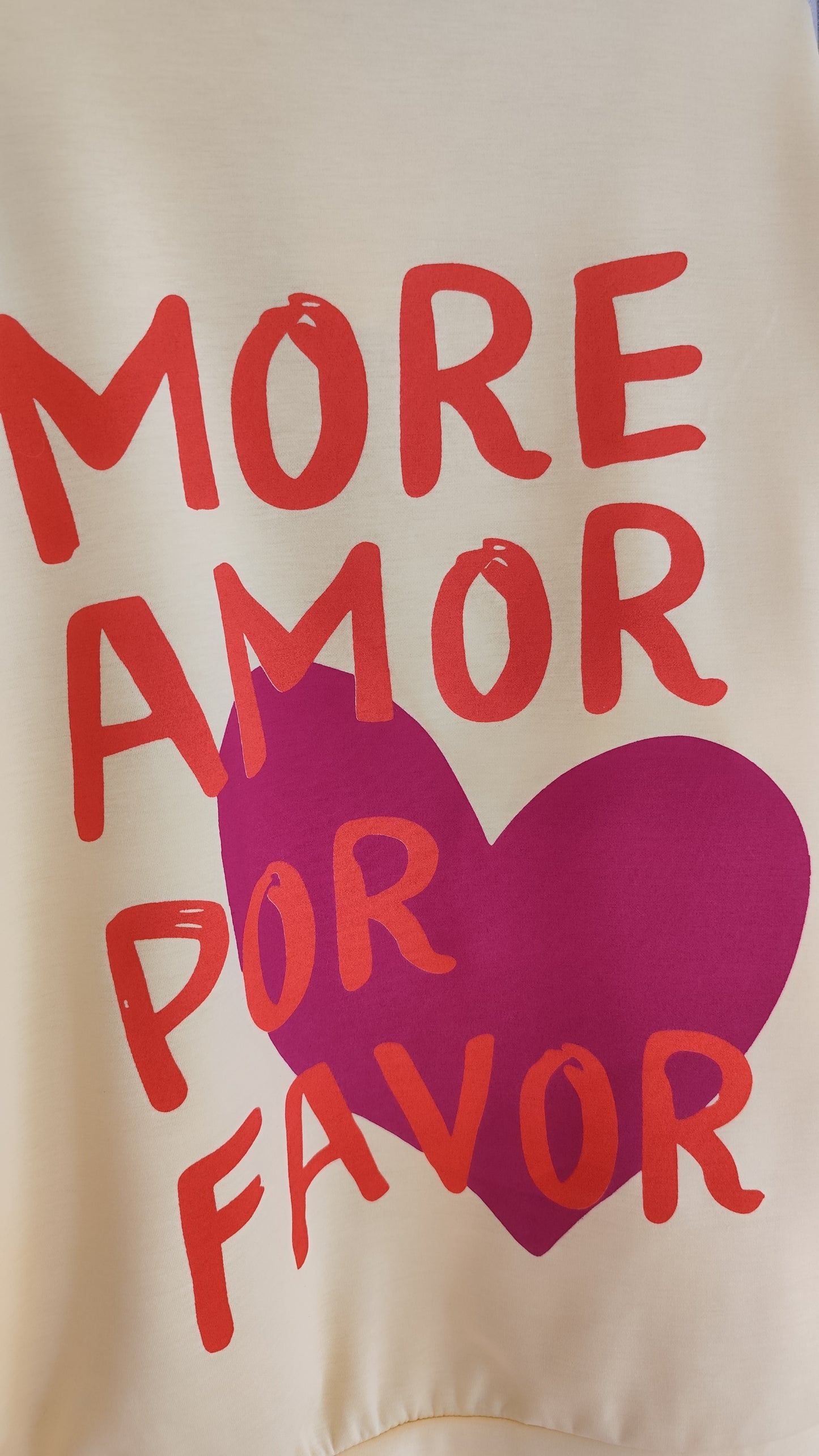 Butterstoff Sweatshirt More Amore  Beige