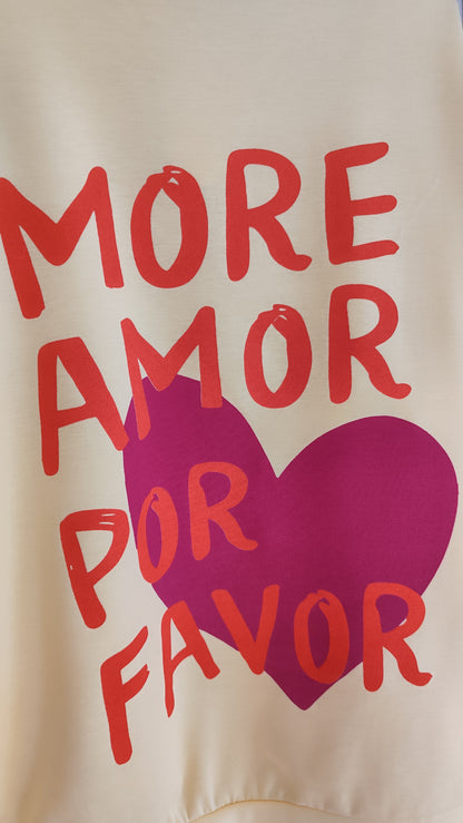 Butterstoff Sweatshirt More Amore  Beige