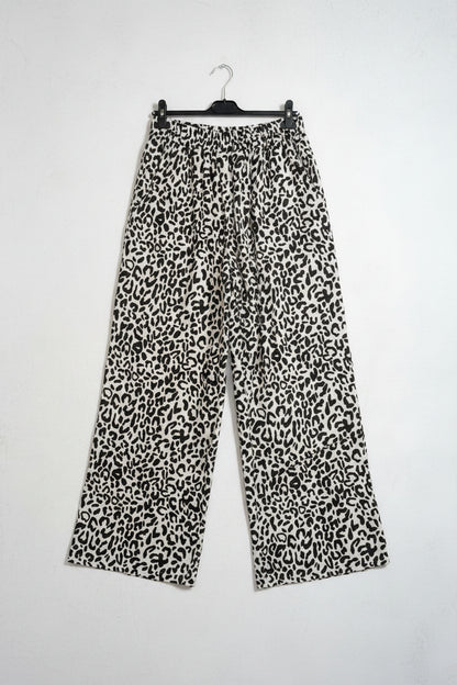 Musselin Hose Schwarz Weiß Leo
