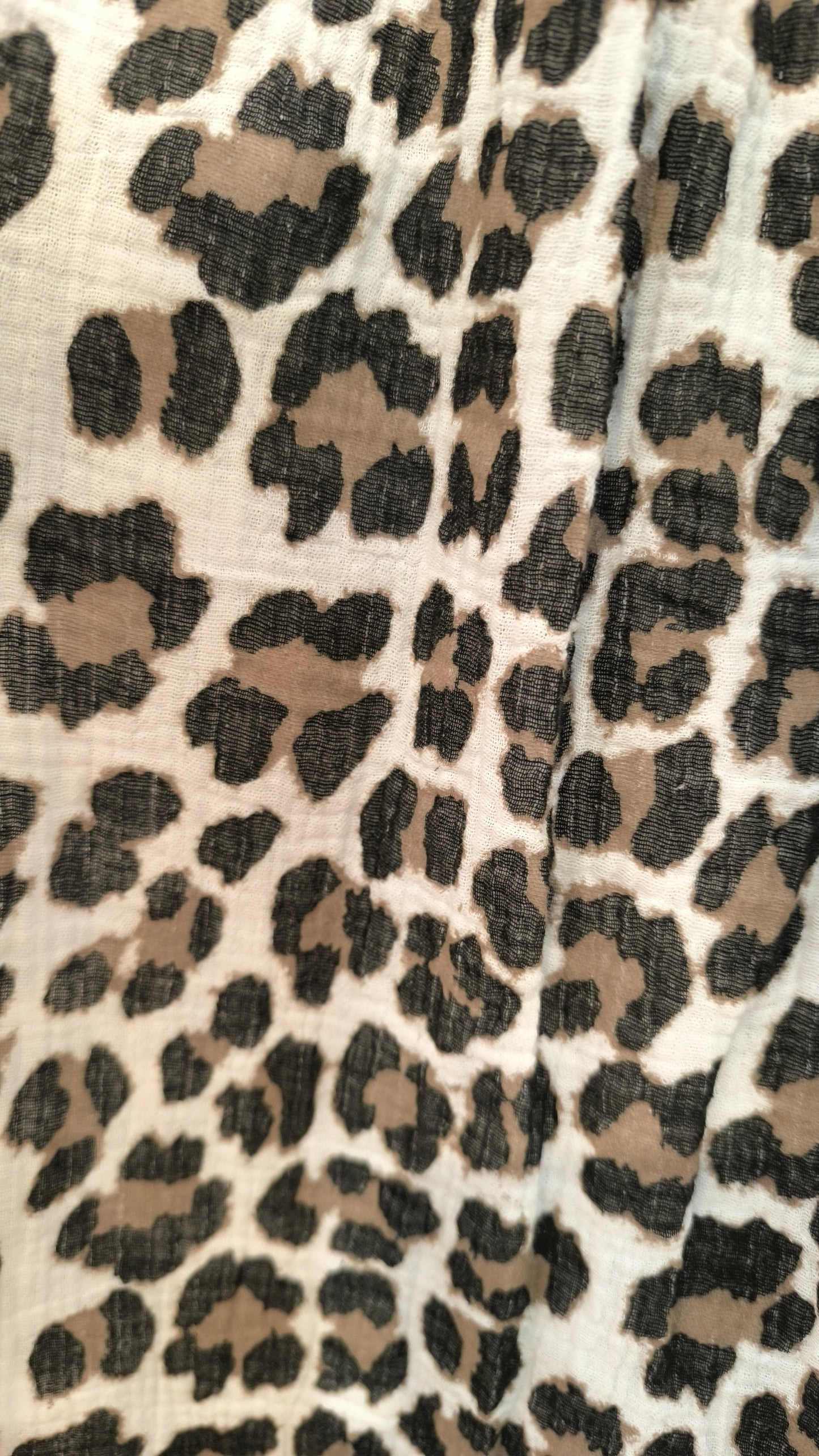 Musselin Hose Schwarz Beige Weiß Leo
