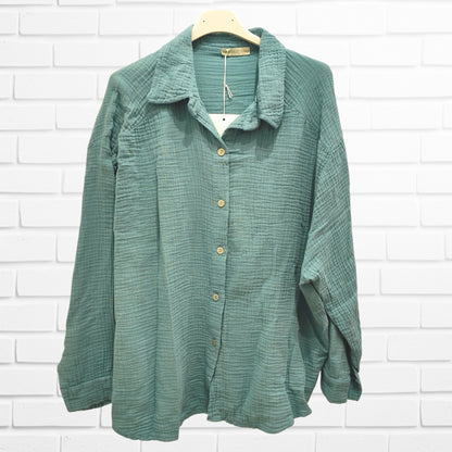 Musselin Bluse in Salbeigrün