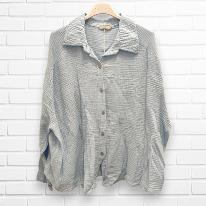 Musselin Bluse in Hellblau