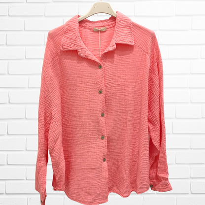 Musselin Bluse in Rosa