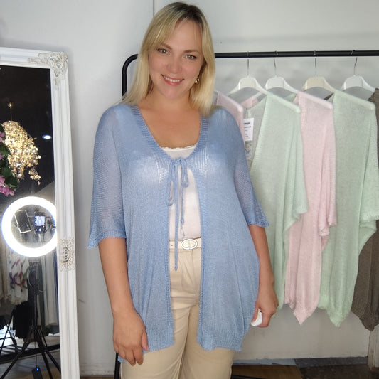 Feinstrickjacke in Blau