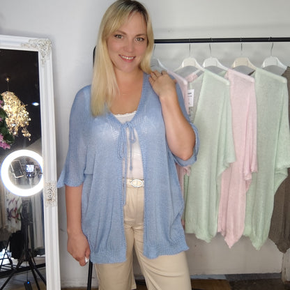 Feinstrickjacke in Blau