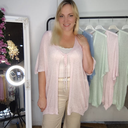 Feinstrickjacke in Rosa