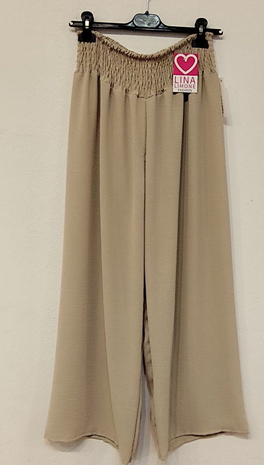 Wide-Leg Hose in Beige
