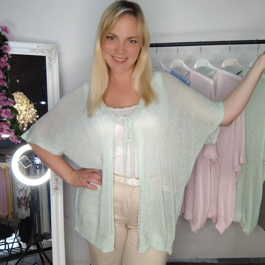 Feinstrickjacke in Mintgrün