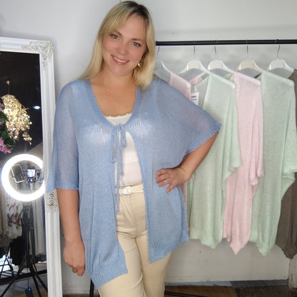 Feinstrickjacke in Blau