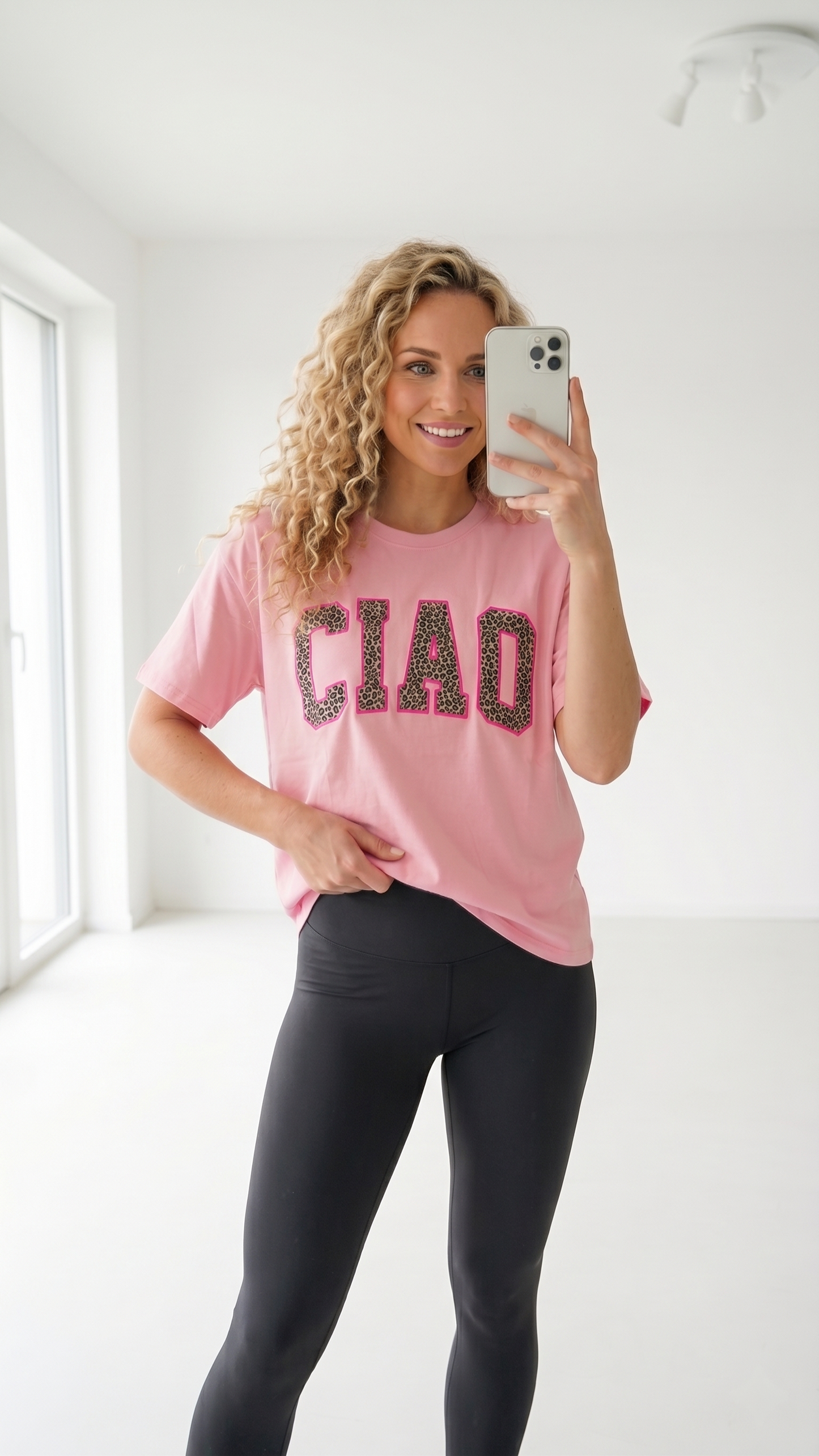 T-Shirt Ciao Neon Leo Rosa